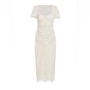 Self portrait lace and crystal midi dress